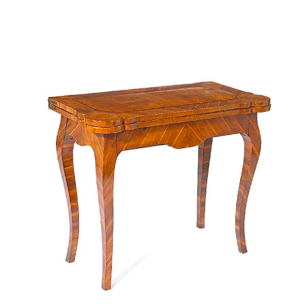 Appraisal: An Italian Rococo yew wood and rosewood games table third