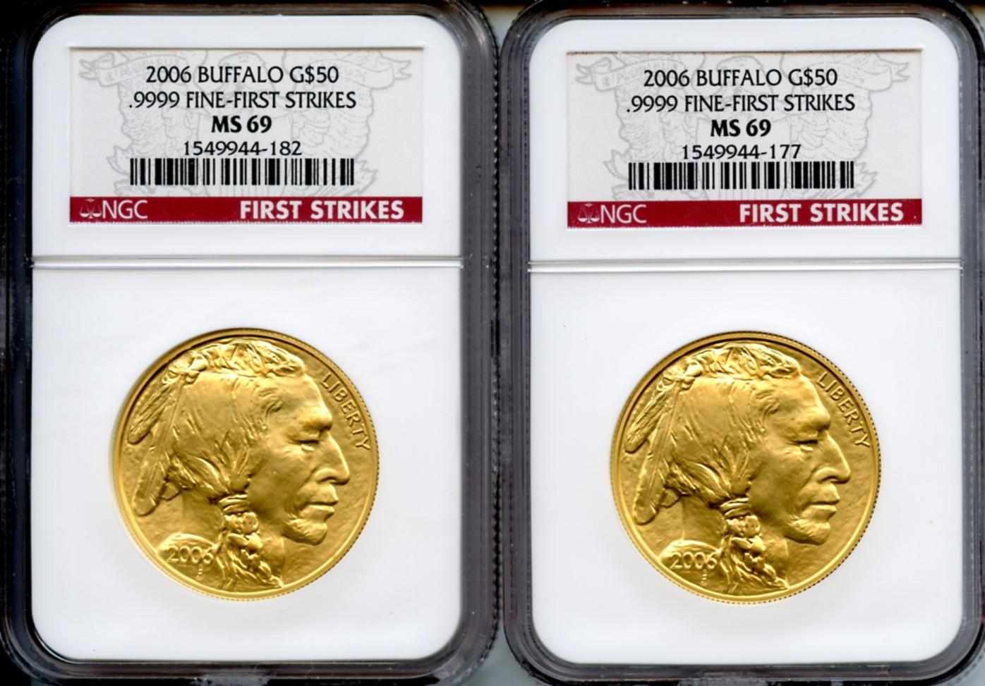 Appraisal: G Buffalo MS NGC First Strike Both are Superb as