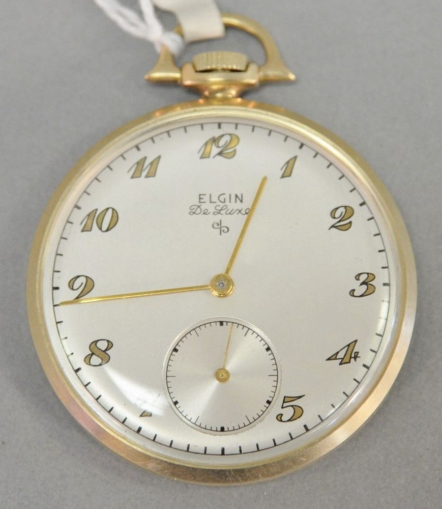 Appraisal: k gold Elgin Deluxe open face pocket watch mm total