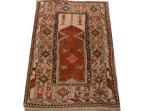 Appraisal: Nomadic Rug th Century Beige prayer rug features a sandy