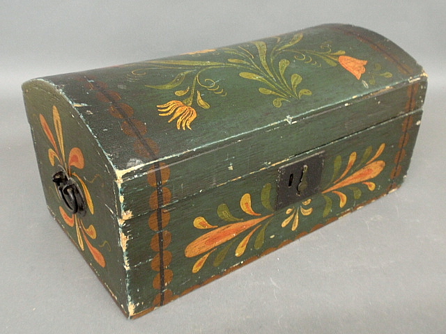 Appraisal: - New England dome-lid box th c with original paint