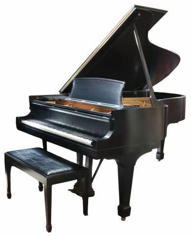 Appraisal: Steinway Classic Grand piano Model B satin ebony finish installed