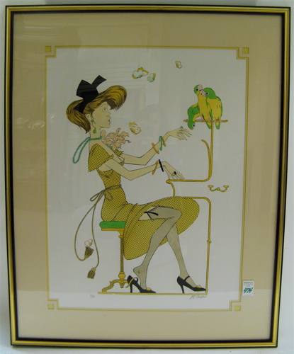 Appraisal: P L NOYER COLOR LITHOGRAPH American th century Young woman