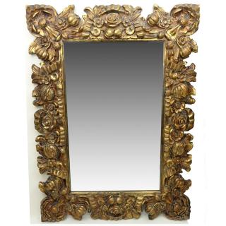 Appraisal: Mid th Century Carved Gilt Wood Decorative Mirror Carved with