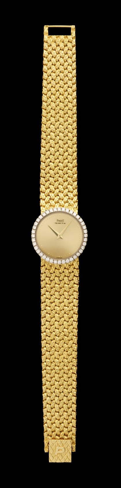 Appraisal: Lady's karat yellow gold wristwatch Piaget Yellow gold tone circular