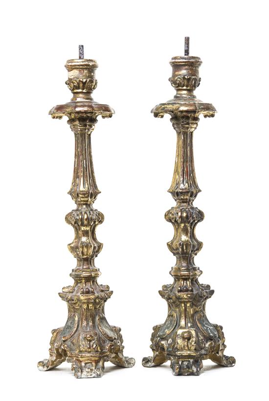 Appraisal: Sale Lot A Pair of Continental Painted and Parcel Gilt