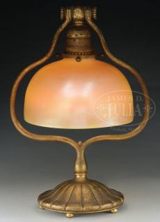 Appraisal: TIFFANY STUDIOS DAMASCENE DESK LAMP TIFFANY STUDIOS DAMASCENE DESK LAMP