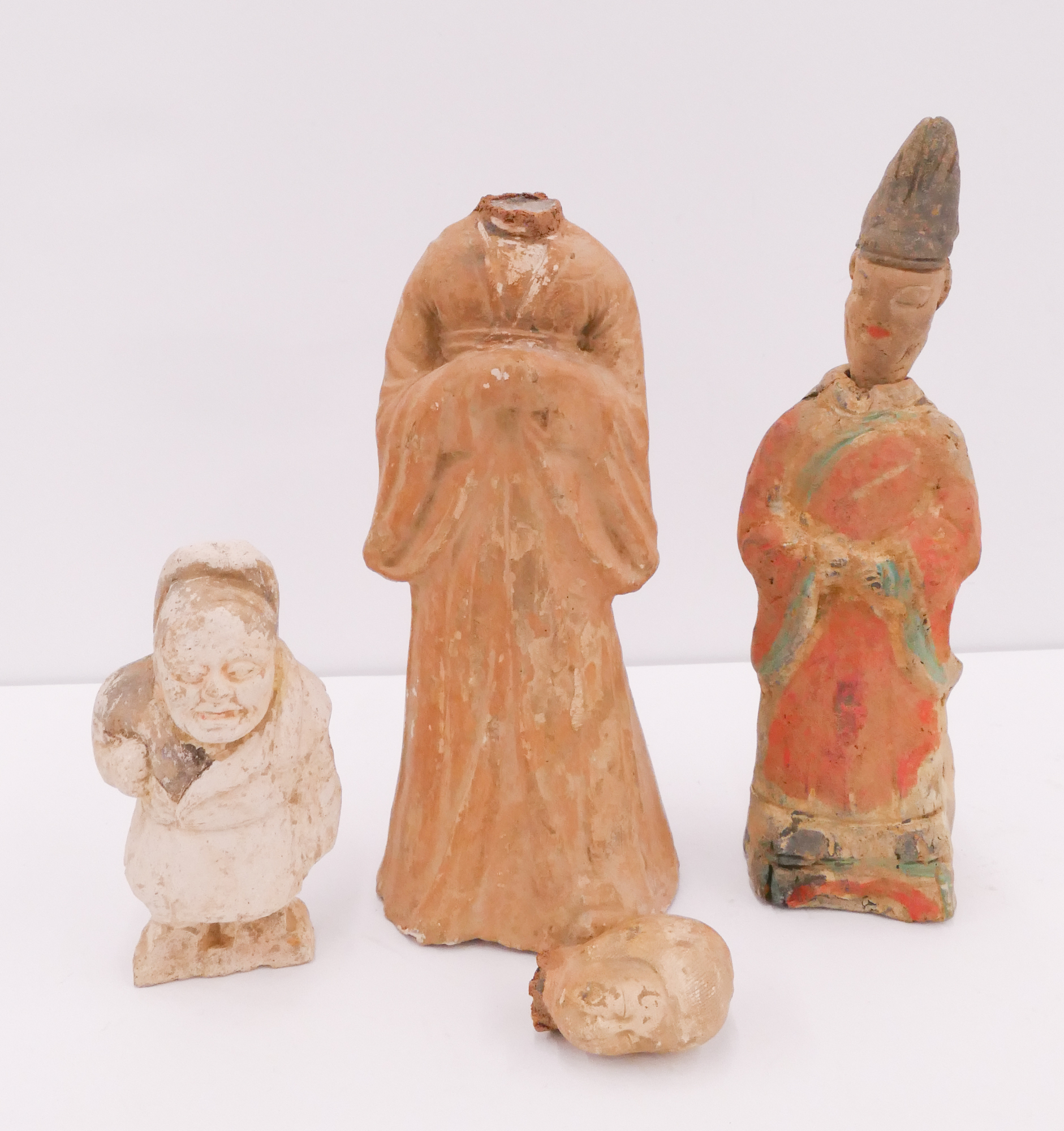 Appraisal: pc Ancient Chinese Burial Court Figures- AS IS- largest ''