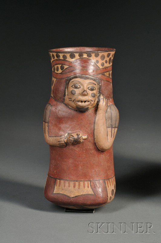 Appraisal: Pre-Columbian Polychrome Pottery Beaker Peru Nazca c - A D