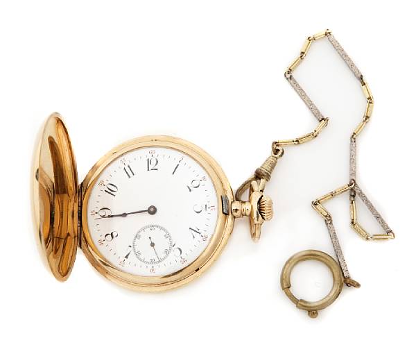 Appraisal: A Swiss k gold full hunter case pocket watch with