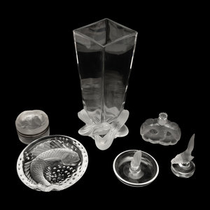 Appraisal: A Group of Lalique Dresser Articles Second Half th Century