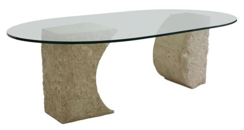 Appraisal: French modern dining table Willy Rizzo Italian - c s