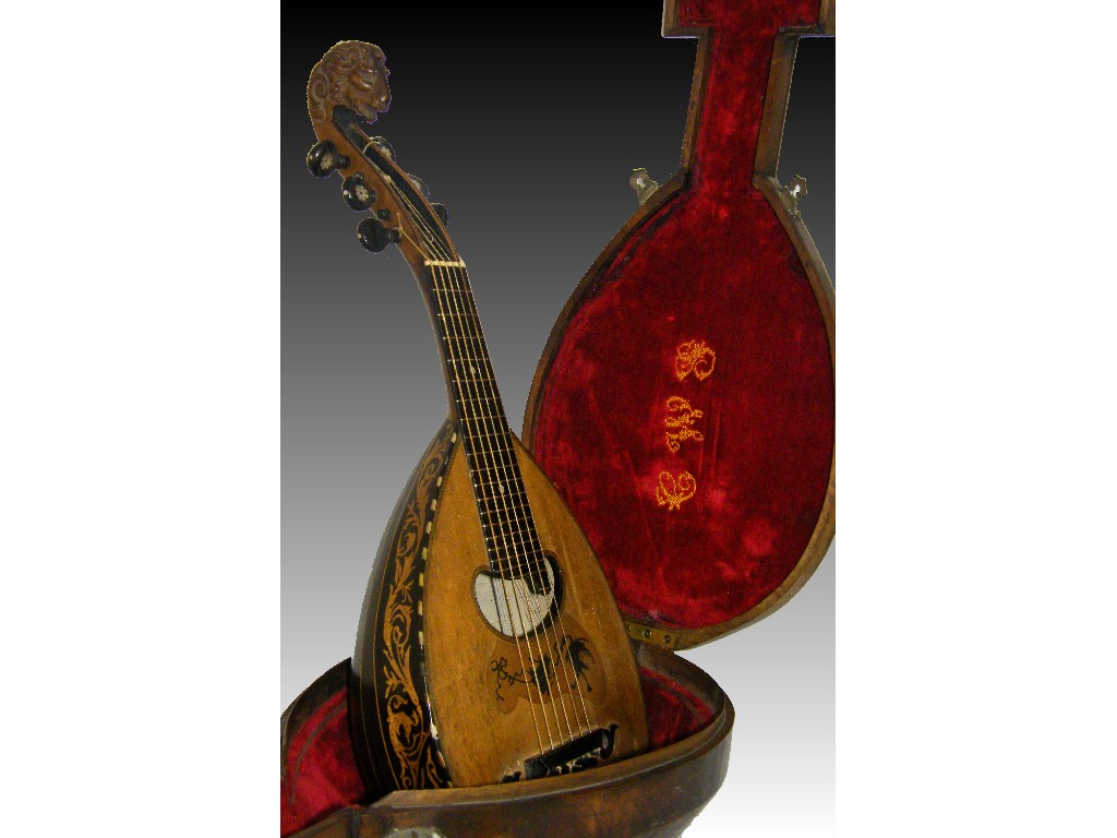 Appraisal: Good and interesting six stringed instrument with mandolin style bowl