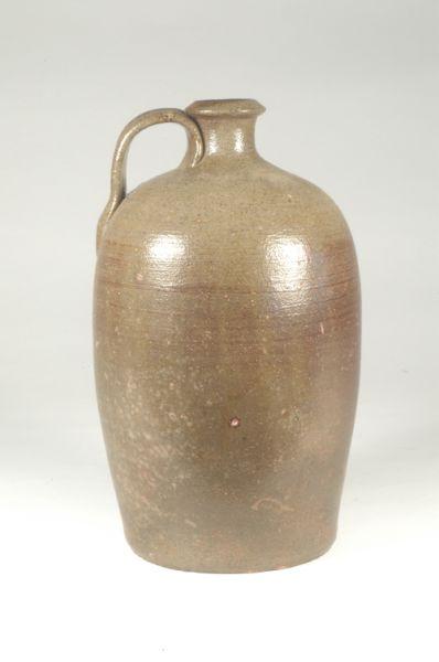 Appraisal: Unsigned Salt glazed stoneware jug H - W - Handle