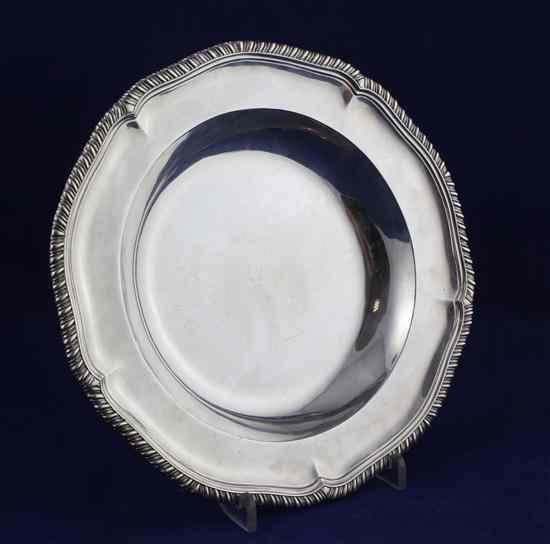 Appraisal: A Victorian silver soup plate of shaped circular form with