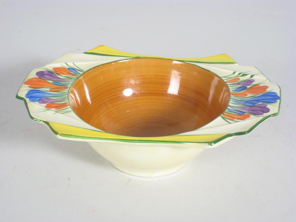 Appraisal: A Clarice Cliff Art Deco Melon Bowl crocus pattern