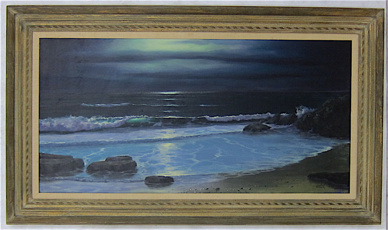 Appraisal: MAURICE MEYER OIL ON CANVAS Oregon born Nocturnal seascape Image