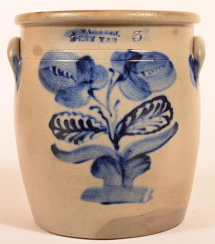 Appraisal: J Mantell PENN YAN Stoneware Crock J Mantell PENN YAN