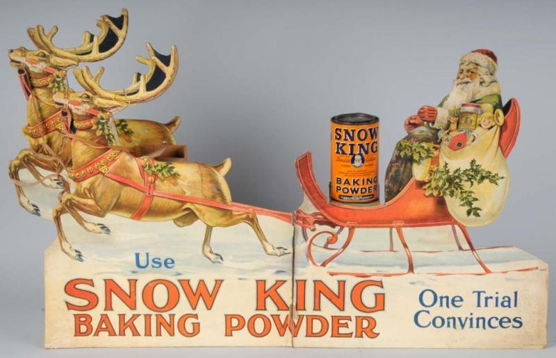 Appraisal: Cardboard Snow King Baking Powder Display Description Nice image color