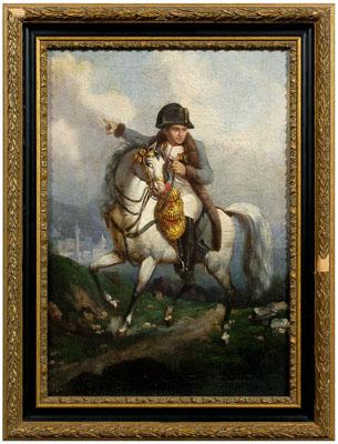 Appraisal: th century French School painting Napoleon on horseback unsigned oil