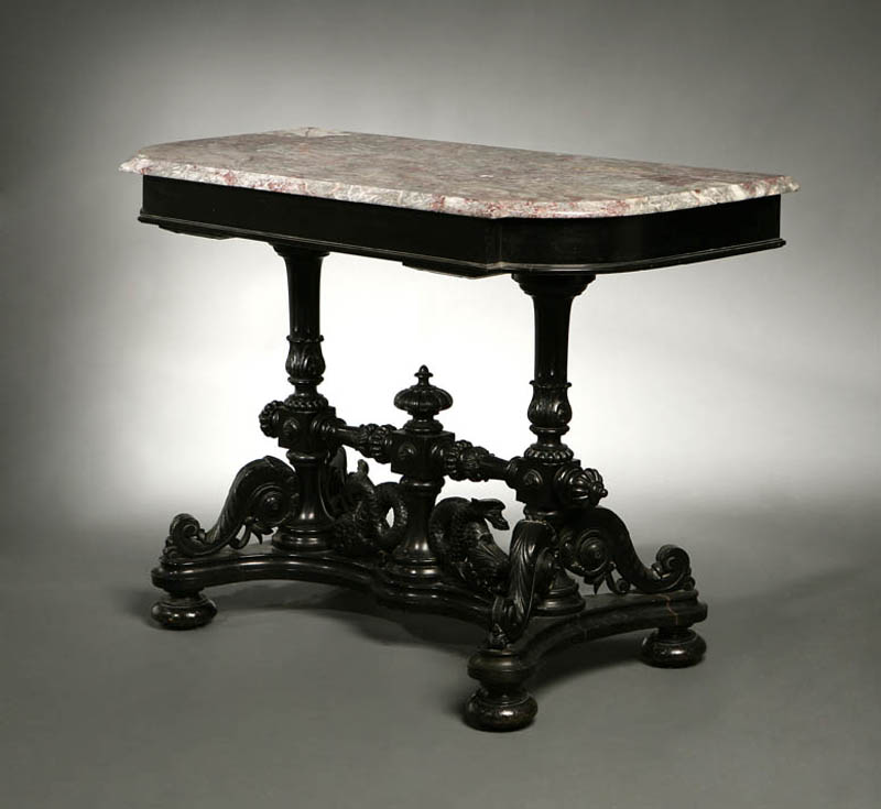 Appraisal: An Aesthetic Movement ebonized side table An Aesthetic Movement ebonized