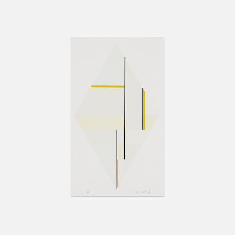 Appraisal: Ilya Bolotowsky White Diamond Ilya Bolotowsky White Diamond screenprint on