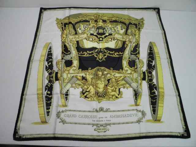 Appraisal: Vintage Hermes silk scarf ''Grand Carrosse pour un Ambassadeur'' in