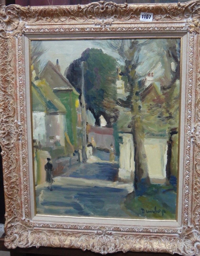 Appraisal: Ronald Ossory Dunlop - Village scene oil on canvas signed