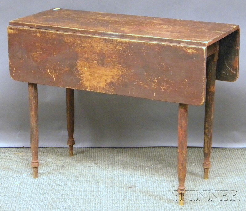 Appraisal: Country Federal Painted Pine Drop-leaf Table ht lg wd leaf