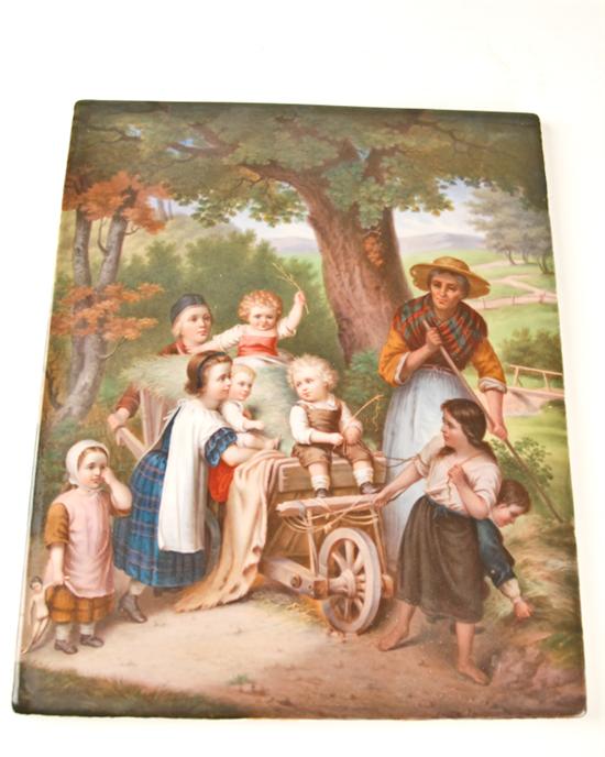 Appraisal: A Handpainted German or Austrian Porcelain Plaque having a scene