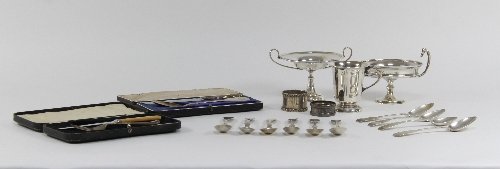 Appraisal: A silver tazza Birmingham with loop handles on a spreading