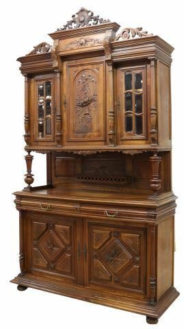 Appraisal: French Henri II style carved walnut sideboard late th c