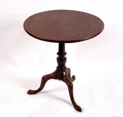 Appraisal: A George II mahogany tilt-top circular tea table cm x