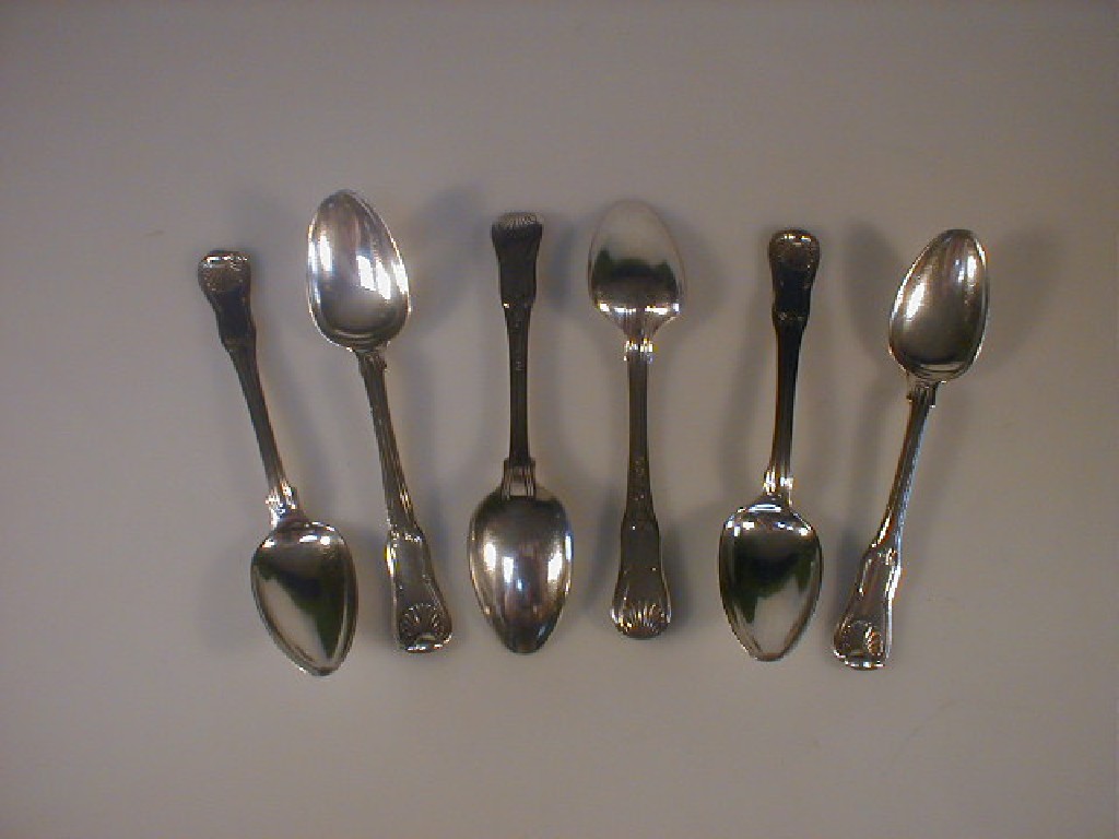 Appraisal: A set of six George III silver Fiddle Shell and