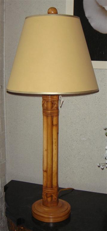 Appraisal: BAMBOO FORMED TABLE LAMP Provenance ANTIQUE CONTEMPORARY LEASING INC