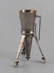 Appraisal: A Russian silver posy holder with beaded rims on three