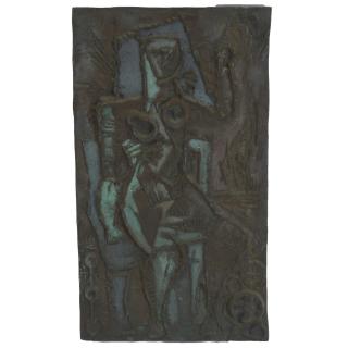 Appraisal: Abbott Pattison bronze panel Abbott Pattison bronze panel Abbott Pattison