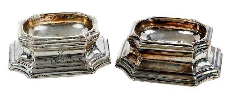 Appraisal: Pair of George II English Silver open salts London -