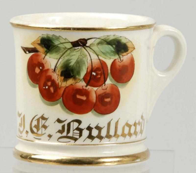 Appraisal: Cherries Shaving Mug Description Nice detailed and color image of