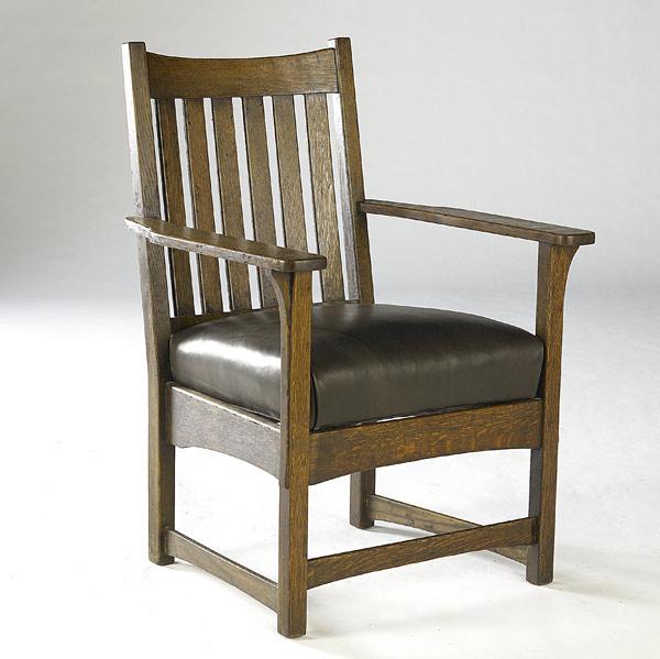 Appraisal: LIFETIME Arts crafts armchair with drop-in seat slatted back and