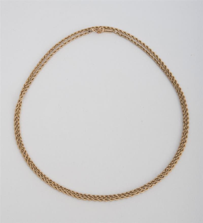 Appraisal: K YELLOW GOLD ROPE CHAIN AND ANOTHER K YELLOW GOLD