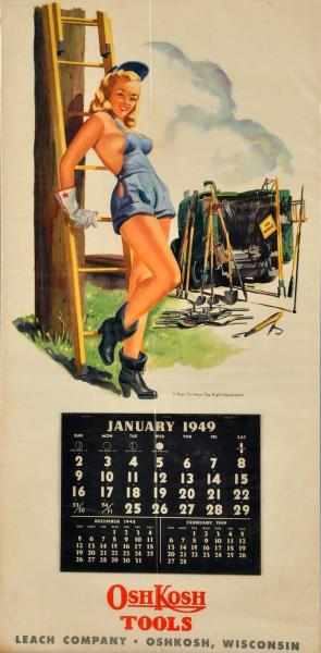 Appraisal: Oshkosh Tools Calendar Description Unused with full pad and both