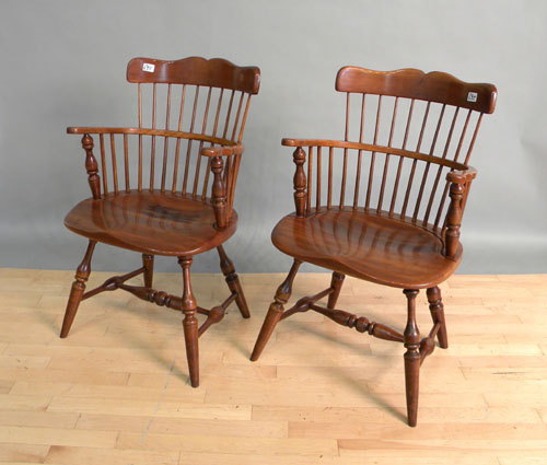 Appraisal: Pair of Duckloe Bros windsor armchairs