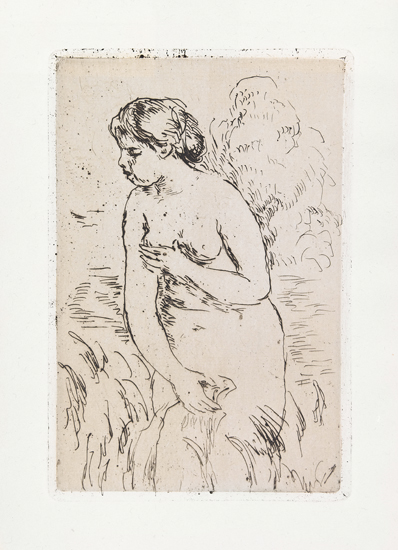 Appraisal: PIERRE-AUGUSTE RENOIR Baigneuse debout mi-jambes Etching on cream wove paper