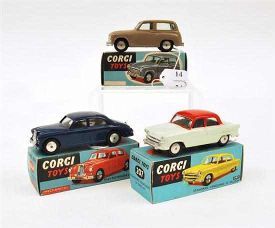 Appraisal: THREE CORGI MODELS INCLUDING M MECHANICAL RILEY PATHFINDER SALOON DARK