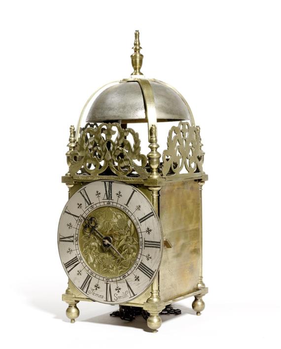 Appraisal: A LANTERN CLOCK Baroque style England th c Signed JAMES