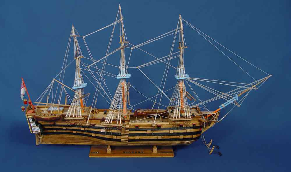 Appraisal: LARGE HAND CRAFTED WOOD SHIP MODEL HMS VICTORY Completely hand