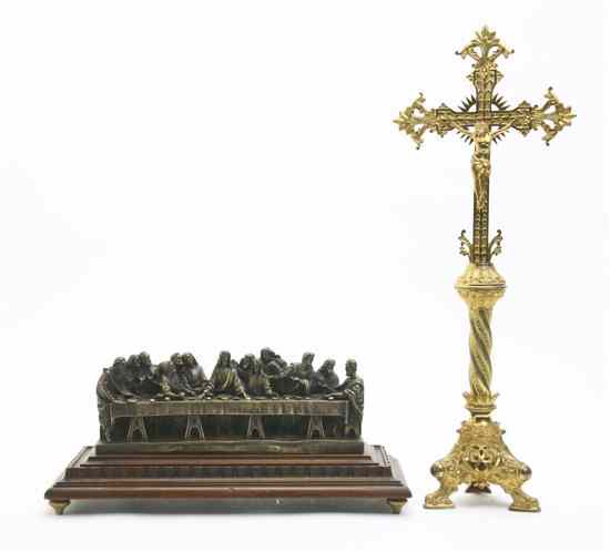 Appraisal: A Gilt and Patinated Metal Figural Group of the Last