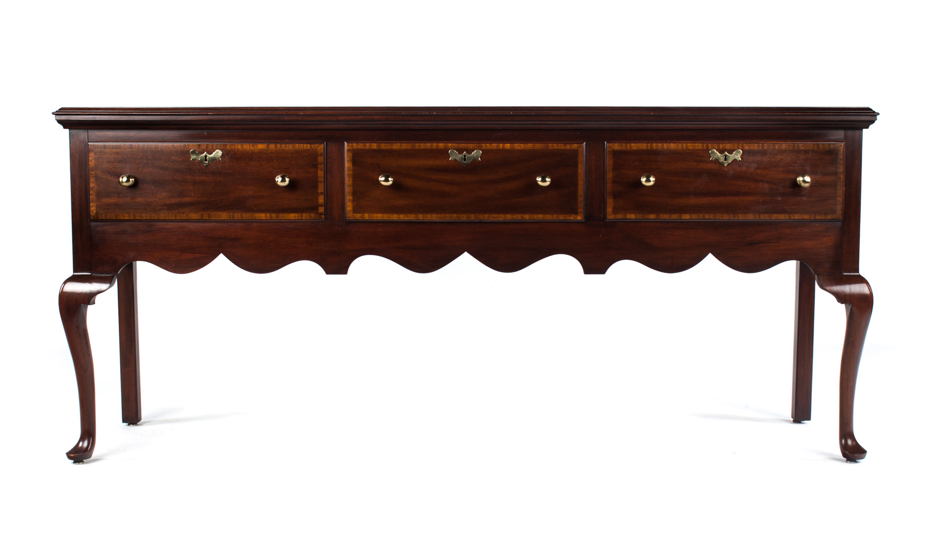 Appraisal: Queen Anne style mahogany server Henkel-Harris flat top with molded