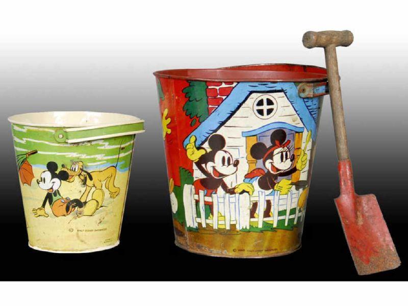 Appraisal: Lot of Walt Disney Tin Ohio Art Mickey Minnie Description